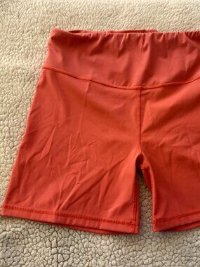 Savage X Fenty Sport Biker Shorts — Orange/Coral — Size L (US 12-14)